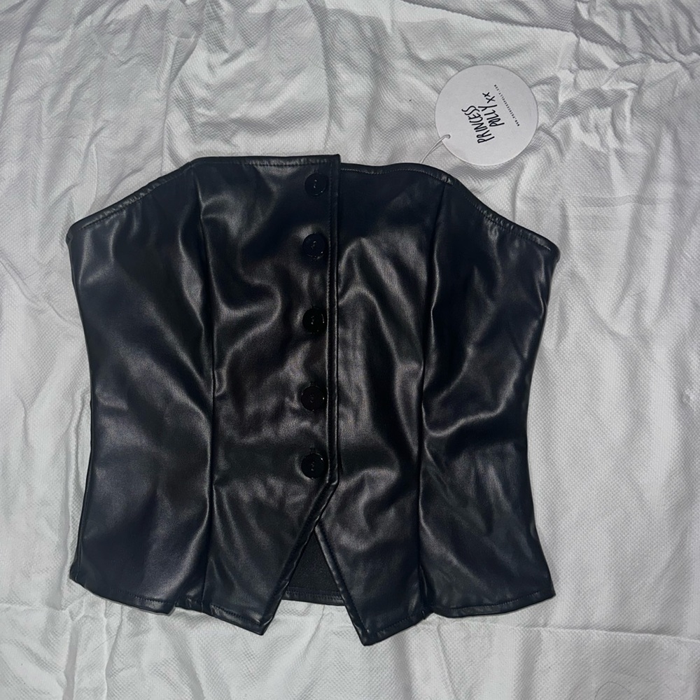 Black Leather Corset- Princess Polly